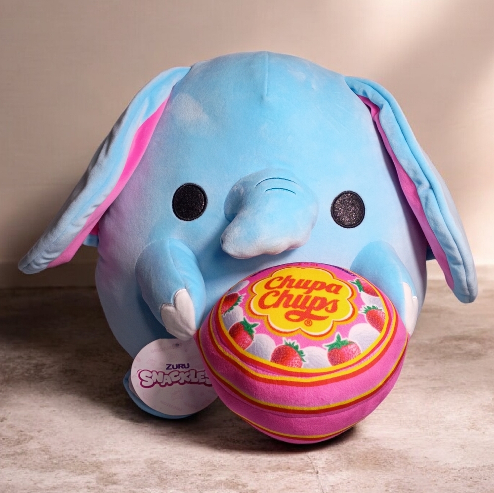 ZURU Snuggle Blue‎ Elephant with Chupa Chups Plush